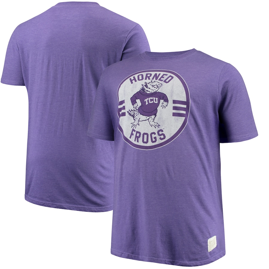Tcu Horned Frogs Original Retro Brand Big & Tall Mock Twist T-Shirt, University Football Fan Shirt, Tcu Student Gifts