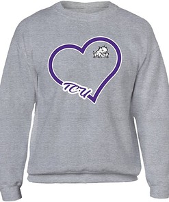Tcu Horned Frogs T-Shirt - Heart Tcu Shirt Sweatshirt Hoodie Reprinted Gifts For Ncaa Fans, Tcu Student Gifts