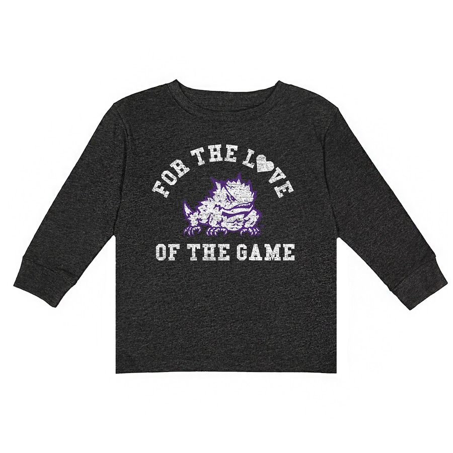 Tcu Horned Frogs Toddler For The Love Long Sleeve T-Shirt, University Football Fan Shirt, Tcu Student Gifts