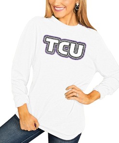 Tcu Horned Frogs Women'S It'S A Win Vintage Vibe Long Sleeve T-Shirt, University Football Fan Shirt, Tcu Student Gifts