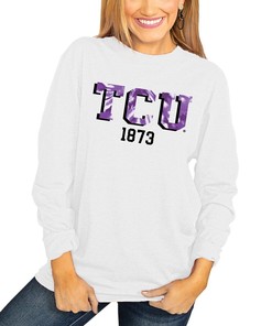 Tcu Horned Frogs Women'S No Time To Tie Dye Long Sleeve T-Shirt, University Football Fan Shirt, Tcu Student Gifts