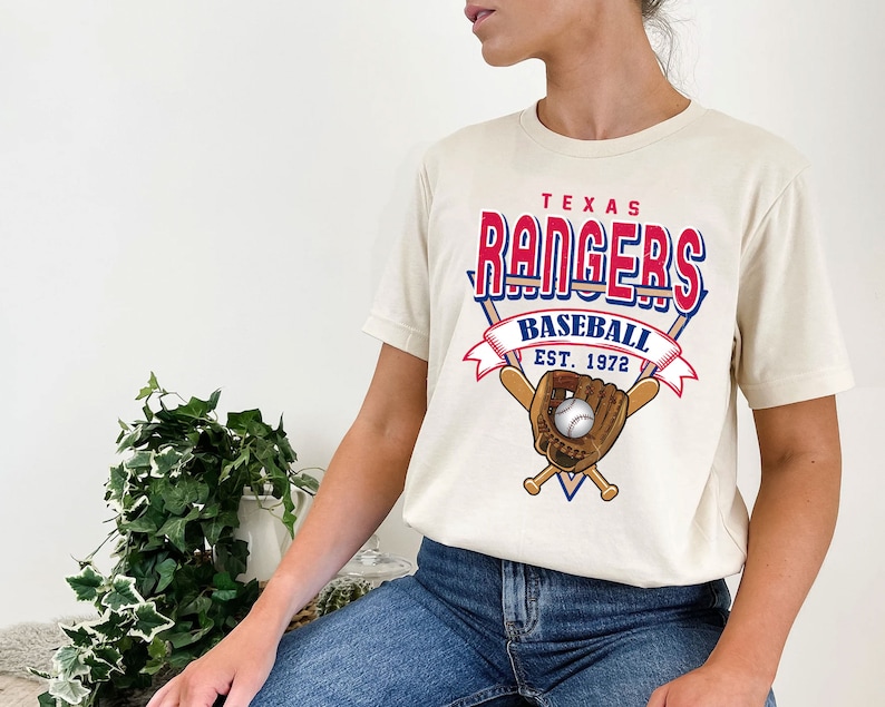 Texas Baseball Crewneck Sweatshirt, Vintage Texas Baseball Shirt, Texas MLB Shirt, Baseball Fan Gifts, Texas Fan Shirt - Image 4