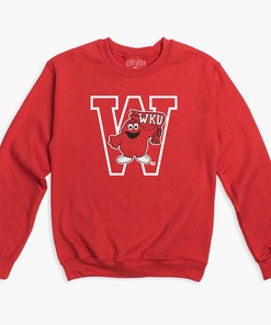 The Vintage Varsity Big Red Crewneck Sweatshirt, Gifts For Ncaa Fans