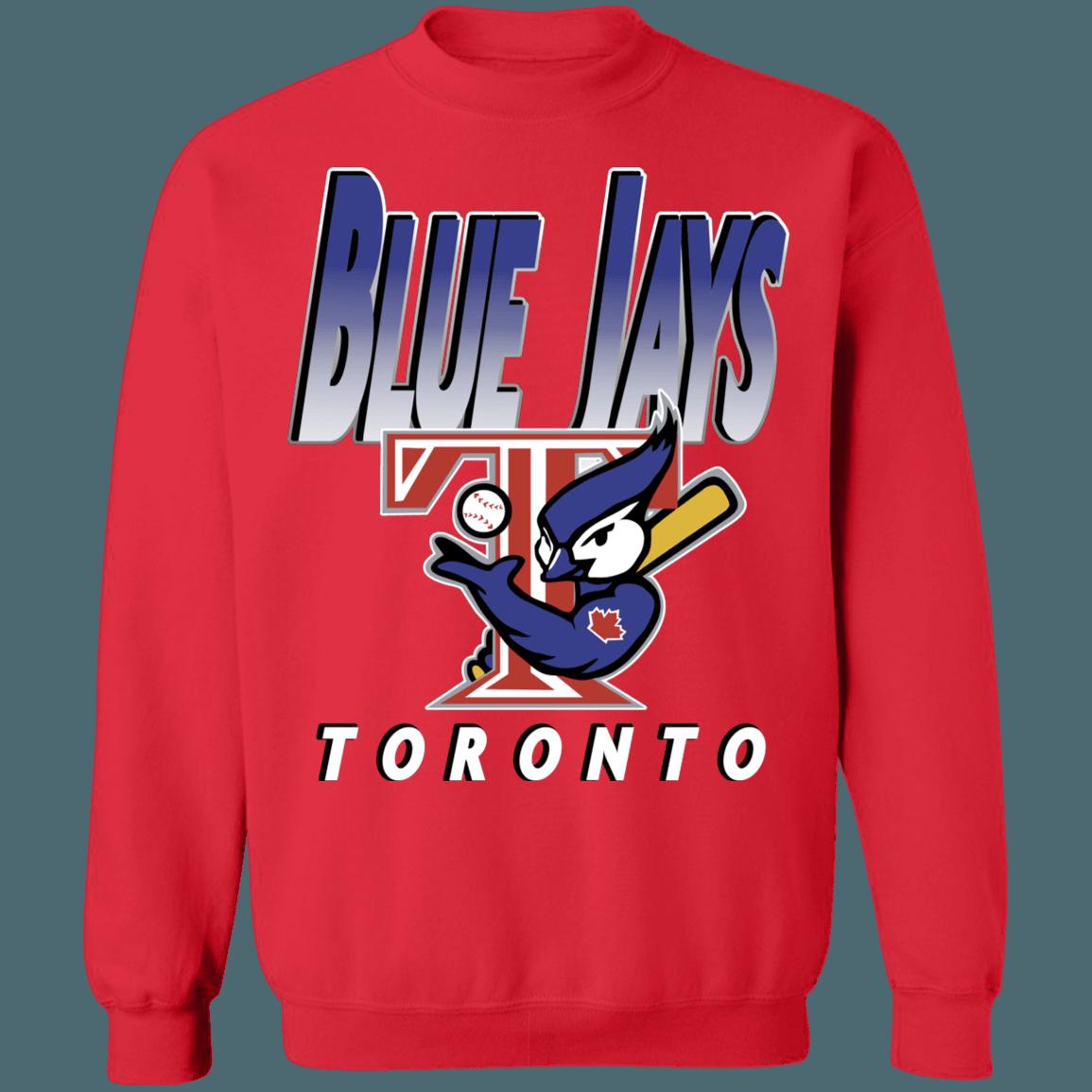 Toronto Blue Jays MUSCLE BIRD Vintage MLB Crewneck Sweatshirt Hoodie Shirt for MLB Fans - Image 2