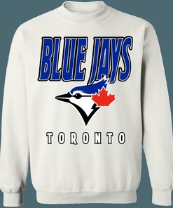 Toronto Blue Jays Retro MLB Crewneck Sweatshirt Hoodie Shirt for Baseball Fans