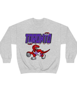 Toronto Raptors Vintage 90's Dinosaur NBA Sweatshirt Hoodie Shirt For NBA Fans