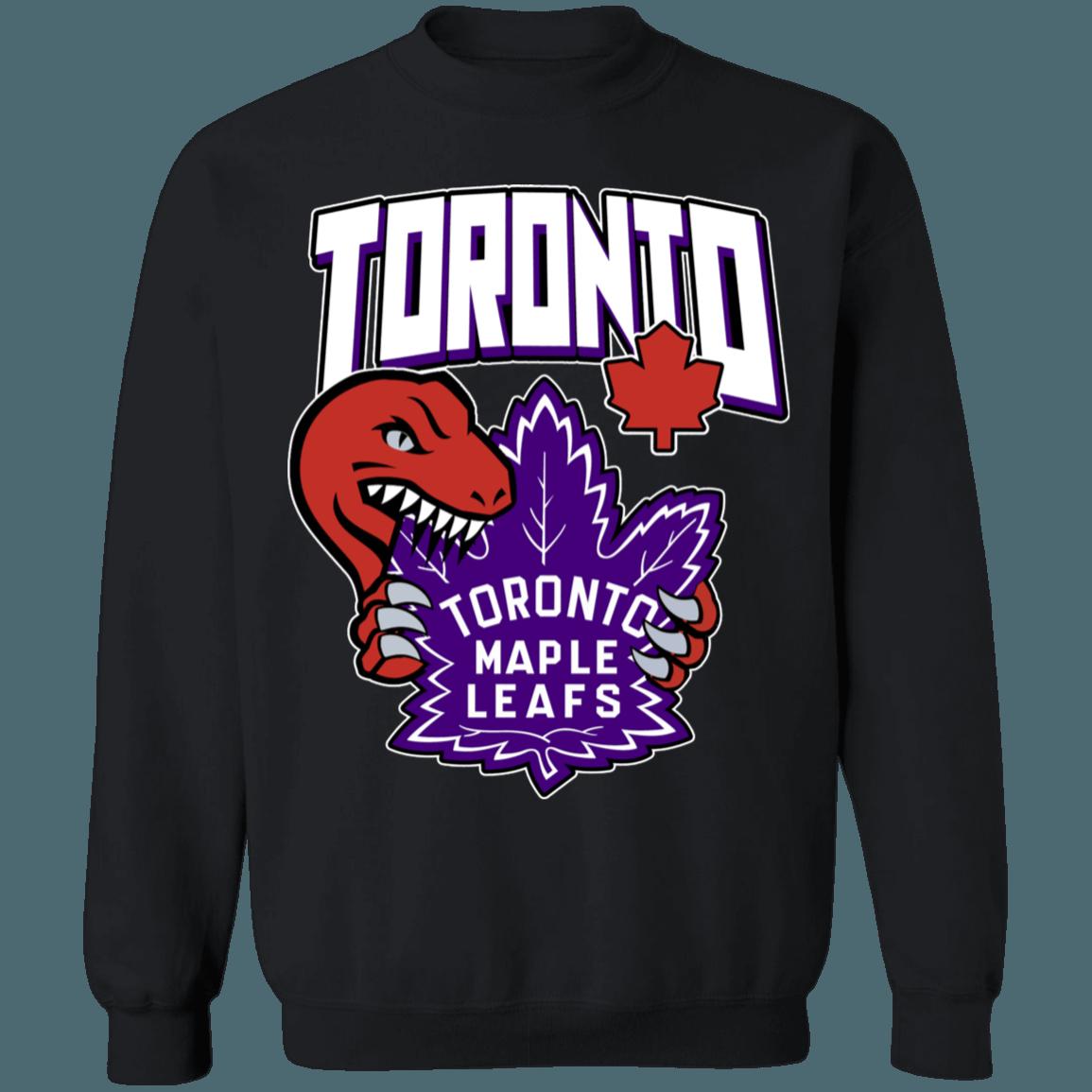 Toronto Raptors X Maple Leafs Retro NBA NHL Mash-Up Unisex Sweatshirt Hoodie Shirt - Image 4