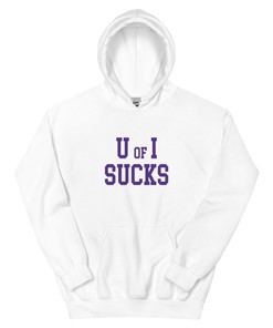 U of I Sucks Northwestern Rivalry Hoodie Sweatshirt Sport Shirt