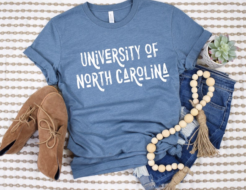 Unc Shirt, University Tshirt Distressed Font Customizable Cute College Tee Shirt North Georgia Gifts For Ncaa Fans