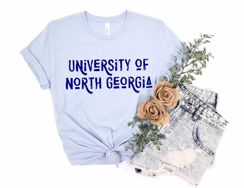 Unc Shirt, University Tshirt Distressed Font Customizable Cute College Tee Shirt North Georgia Gifts For Ncaa Fans - Image 3