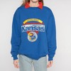 University Of Kansas Sweatshirt 90S Blue Jayhawks Collared Sweatshirt Ku Football Graphic College Sweater  Mens