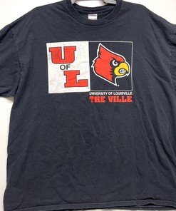 University Of Louisville The Ville Cardinals Logo T-Shirt Reprinted,  Louisville Sweatshirt