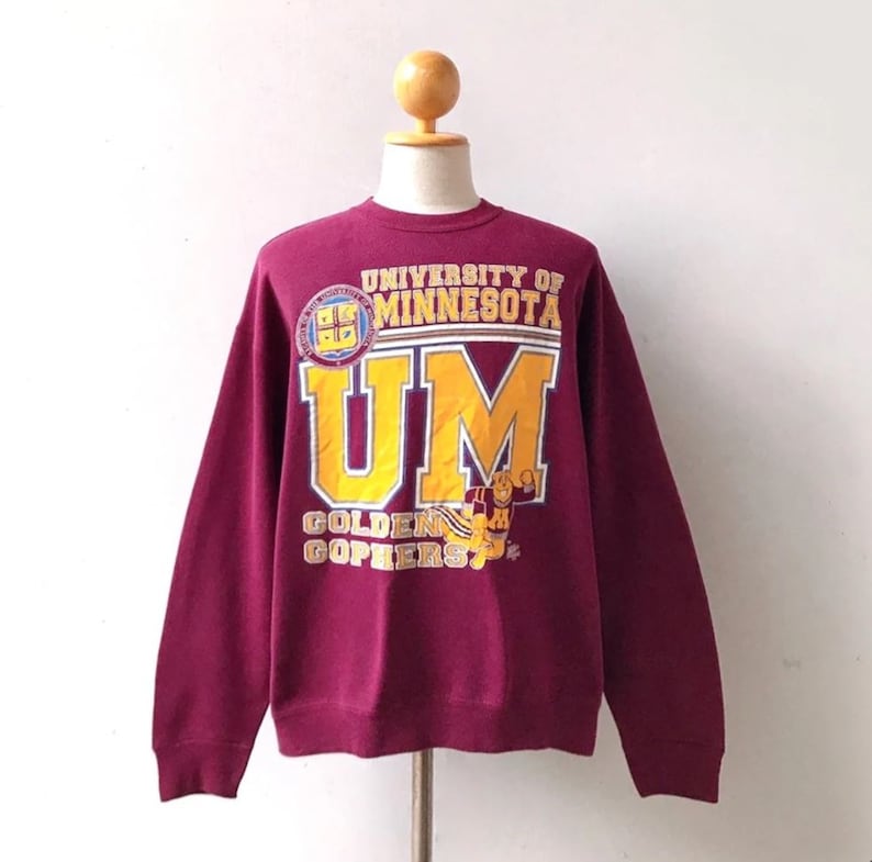 University Of Minnesota Gophers Golden Final Four Ncaa Basketball Sweatshirt, Football Shirt, Vintage 90S Shirt