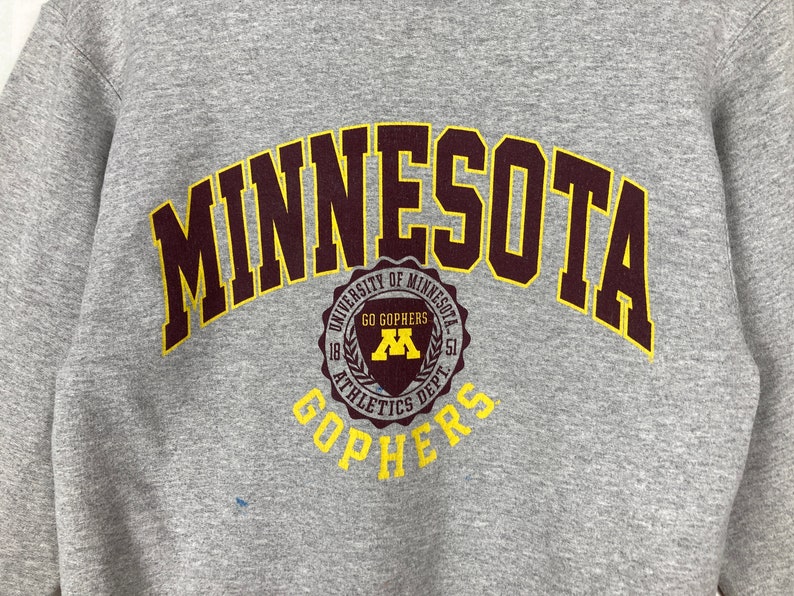 University Of Minnesota Sweatshirt Small Vintage Champion University Of Minnesota Golden Gophers Pullover Crewneck - Image 2