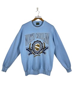 University Of North Carolina Sweatshirt Large Vintage 90S North Carolina Tar Heels Ncaa Embroidered Pullover Crewneck