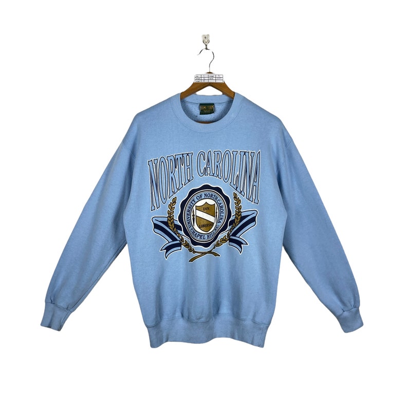 University Of North Carolina Sweatshirt Large Vintage 90S North Carolina Tar Heels Ncaa Embroidered Pullover Crewneck