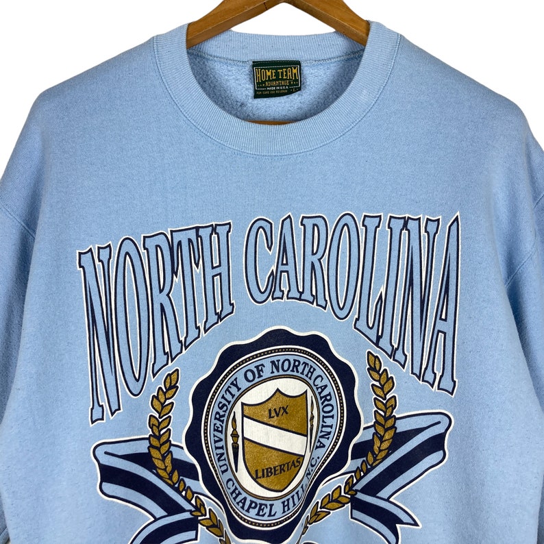 University Of North Carolina Sweatshirt Large Vintage 90S North Carolina Tar Heels Ncaa Embroidered Pullover Crewneck - Image 2