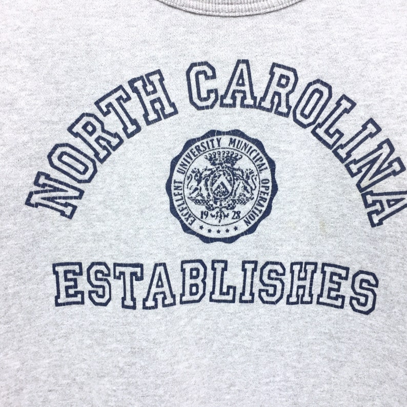 University Of North Carolina Sweatshirt Spellout Print North Carolina Pullover Jumper Sweater Crewneck - Image 3