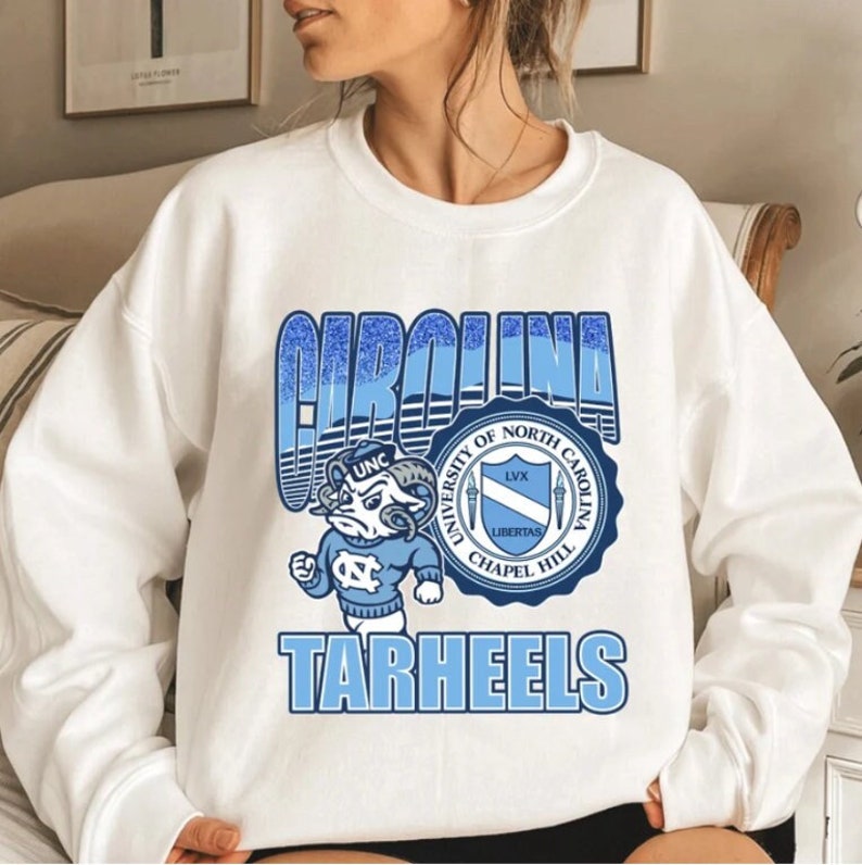 University Of North Carolina, Unc Vintage Unc Tar Heels Mascot Logo Shirt, Vintage 90S, Collegiate Champions - Image 2