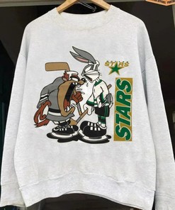 VIntage NHL Dallas Stars Looney Tunes Sweatshirt, 2022-23 Dallas Stars Shirt, Ice Hockey Shirt, Unisex Shirt Sweater Hoodie