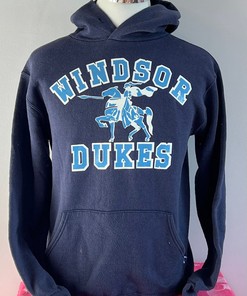 Vintage 1980s Windsor Dukes Sports Blue Russell Athletic Hoodie Unisex Sweatshirt Hoodie Shirt