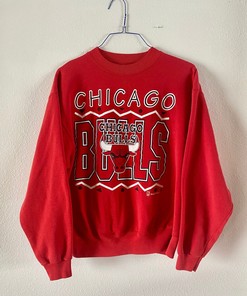 Vintage 1990's Chicago Bulls NBA Sweatshirt 90's Team Hanes Bulls Unisex Sweatshirt Hoodie Shirt