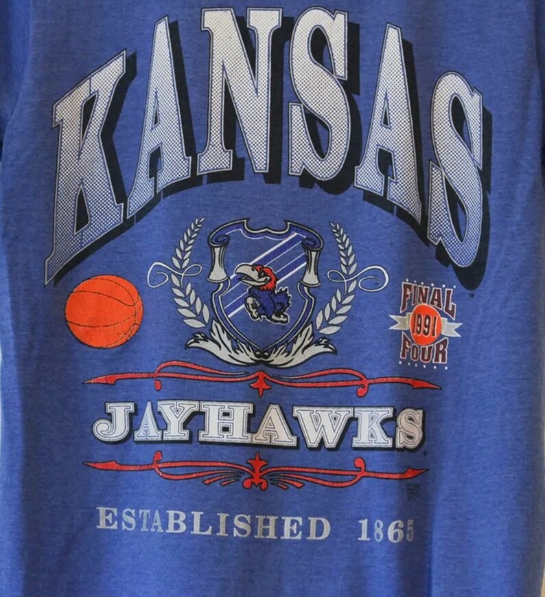 Vintage 1991 University Of Kansas Jayhawks Final Four Basketball Shirt, Kansas Jayhawks Sweatshirt - Image 2