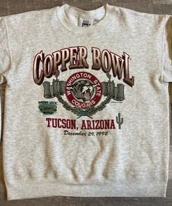 Vintage 1992 NCAA University of Washington Cougars Copper Bowl screen print crewneck sweatshirt, Vintage 90s Shirt