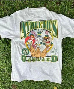 Vintage 1993 MLB Oakland Athletics Looney Tunes Shirt, Oakland Athletics Sweatshirt Hoodie Shirt Gifts for MLB Fans