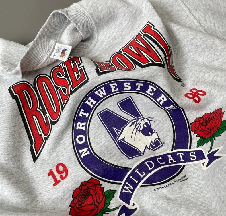 Vintage 1996 North Western Wildcats Rose Bowl Football Crewneck Sweatshirt, Vintage 90s Shirt, T-shirt, Hoodie - Image 2