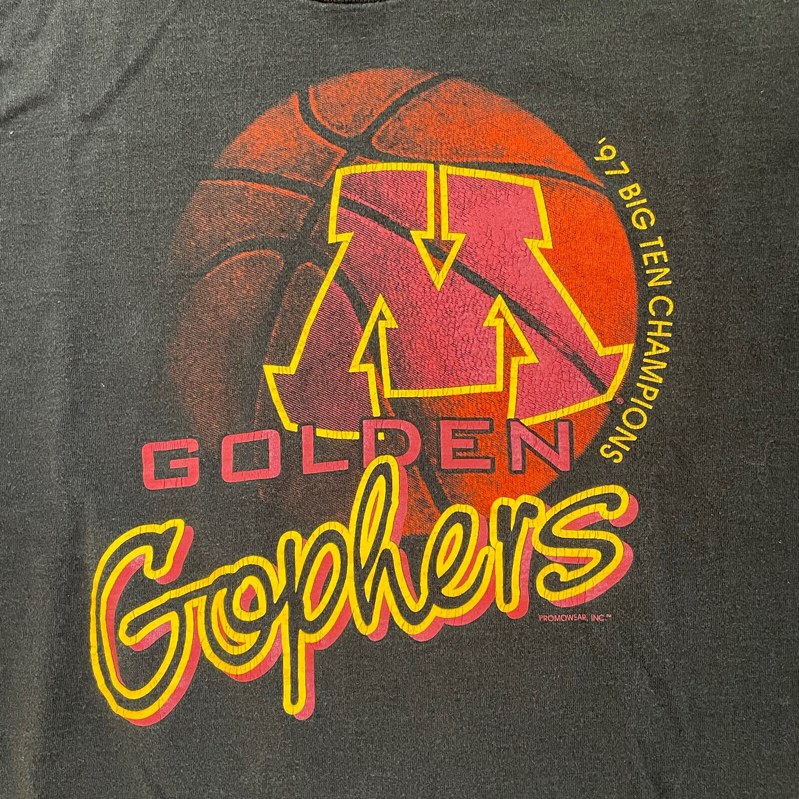 Vintage 1997 Minnesota Gophers Big 10 Champs Single Stitch T Shirt Full Size, Football Lover Gifts - Image 2