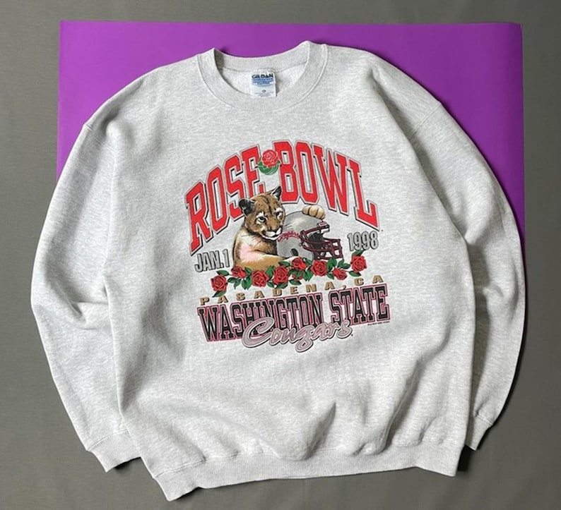 Vintage 1998 University of Washington State Cougars Rose Bowl Football Crewneck Sweatshirt, T shirt, Hoodie - Image 2