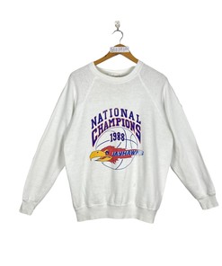 Vintage 80S Kansas Jayhawks Sweatshirt, National Champion 1988 Baseball University Of Kansas Sweatshirt
