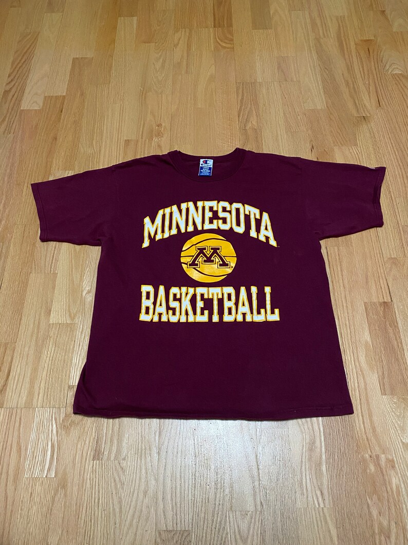 Vintage 90S Champion University Of Minnesota Basketball Short Sleeve T Shirt, Football Lover Gifts