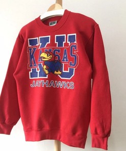 Vintage 90S Kansas University Jayhawks Crewneck Sweatshirt, Kansas Jayhawks Hoodie