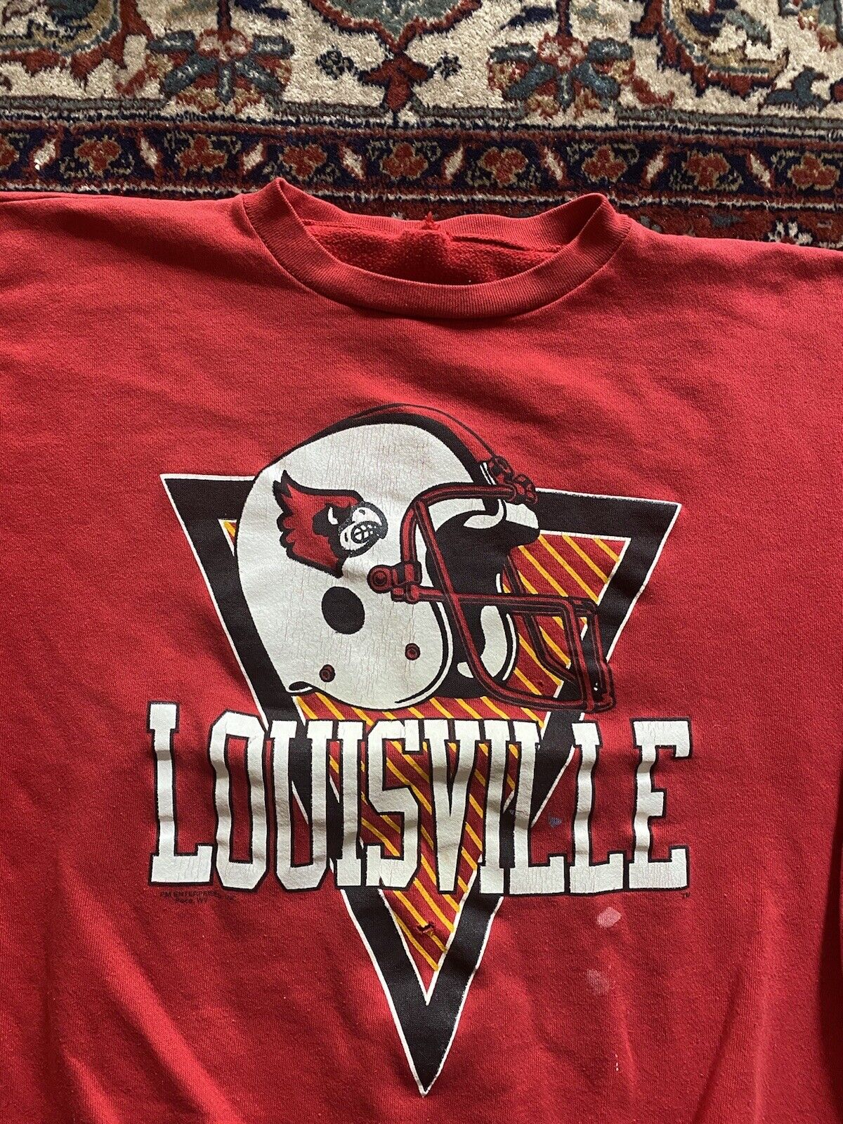 Vintage 90S Louisville Cardinals Crewneck Sweatshirt University Football Shirt Gifts, Ncaa Fans - Image 2