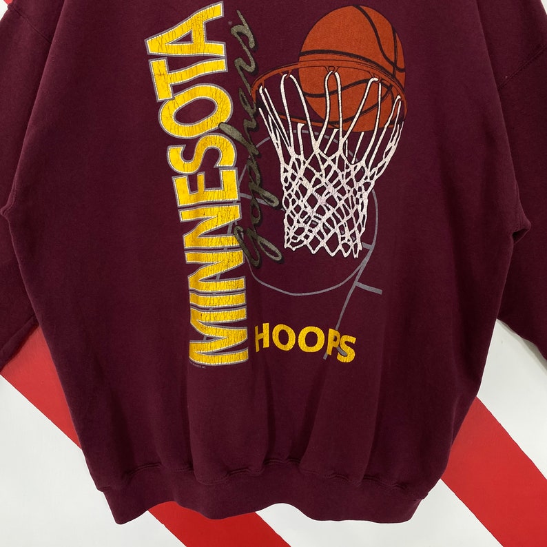 Vintage 90S Minnesota Golden Gophers Sweatshirt Gophers Crewneck Minnesota Sweater Pullover Minnesota Gophers Print Logo - Image 2