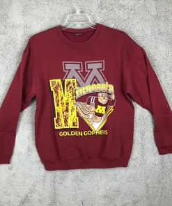 Vintage 90’S Minnesota Gophers Sweatshirt Xl Unisex Y2K Full Size, University Football Fan Shirts