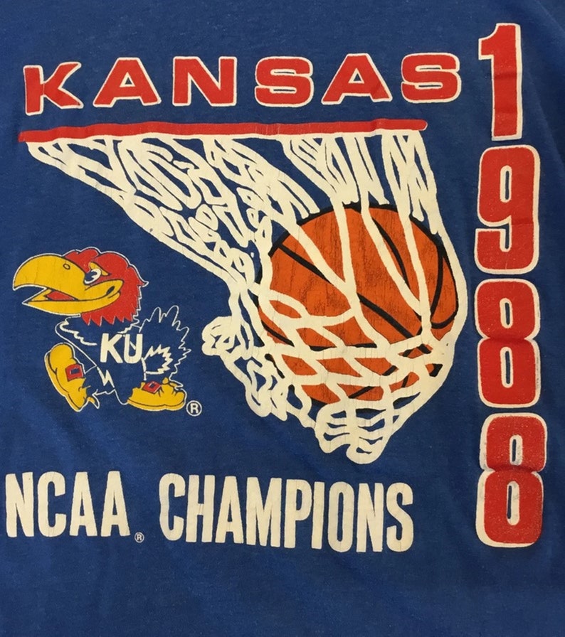Vintage 90S Shirt Kansas Jayhawks Ncaa Basketball Champions Shirt, Kansas Jayhawks Shirt, Kansas Jayhawks Sweater - Image 2