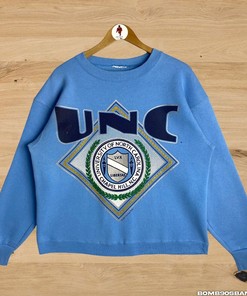 Vintage 90S Unc Nutmeg Mills University Of North Carolina Crewneck Sweater Pullover Long Sleeve Sweatshirt