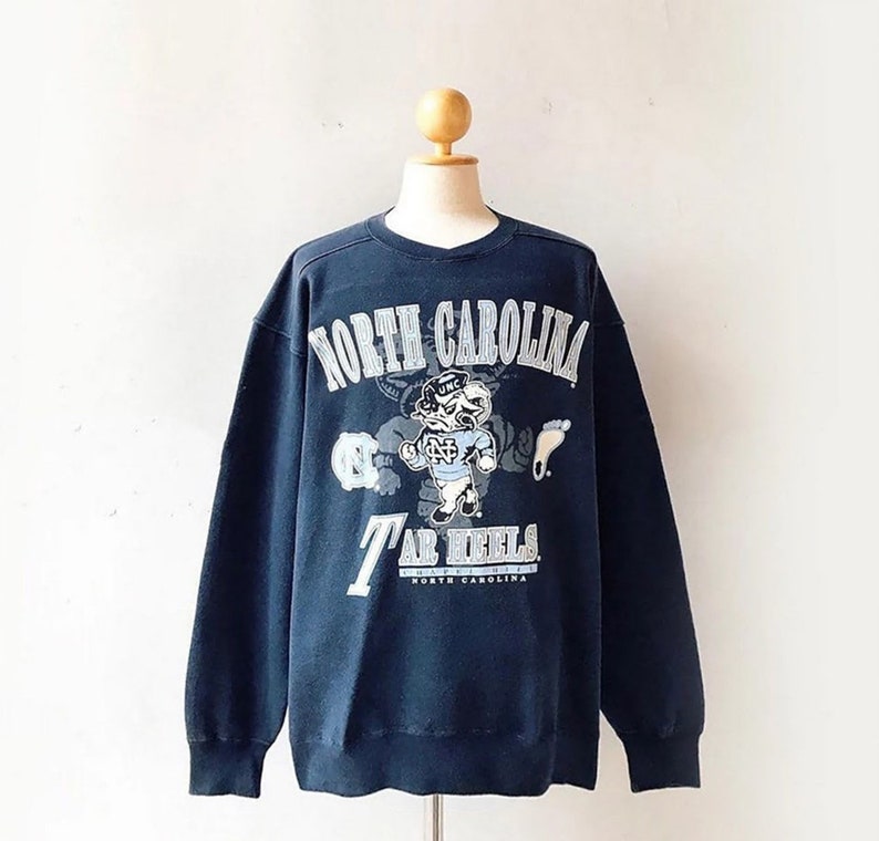 Vintage 90S University North Carolina Sweatshirt, Vintage 90S Shirt, Gift For Her, Gift For Him, Ncaa Shirts