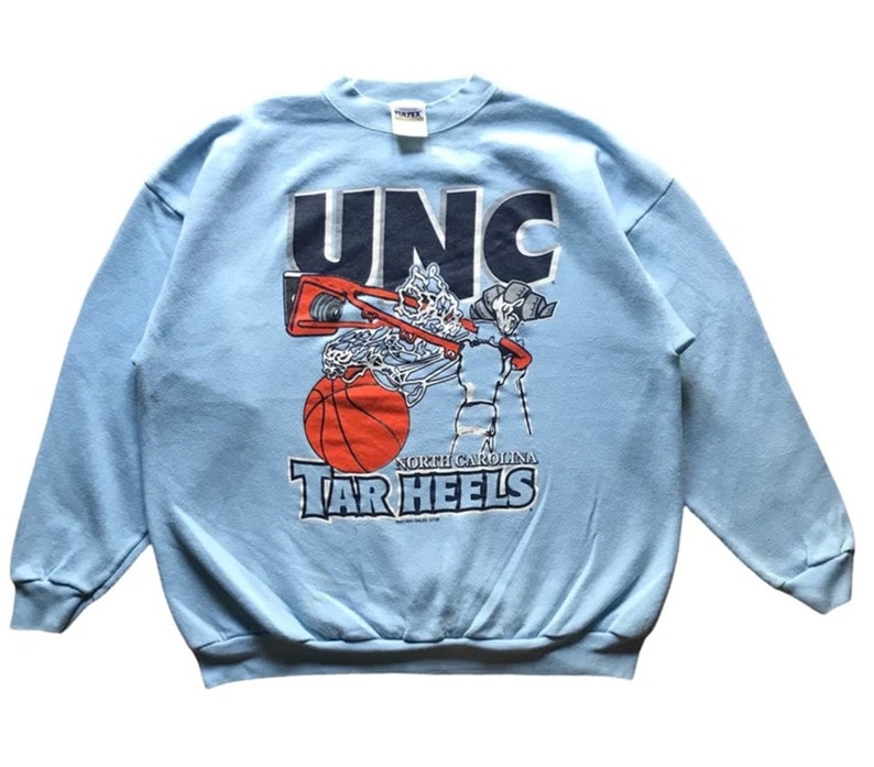 Vintage 90S University North Carolina Tar Heels Crewneck Sweatshirt, Gifts For Carolina Fans, College Student Unisex