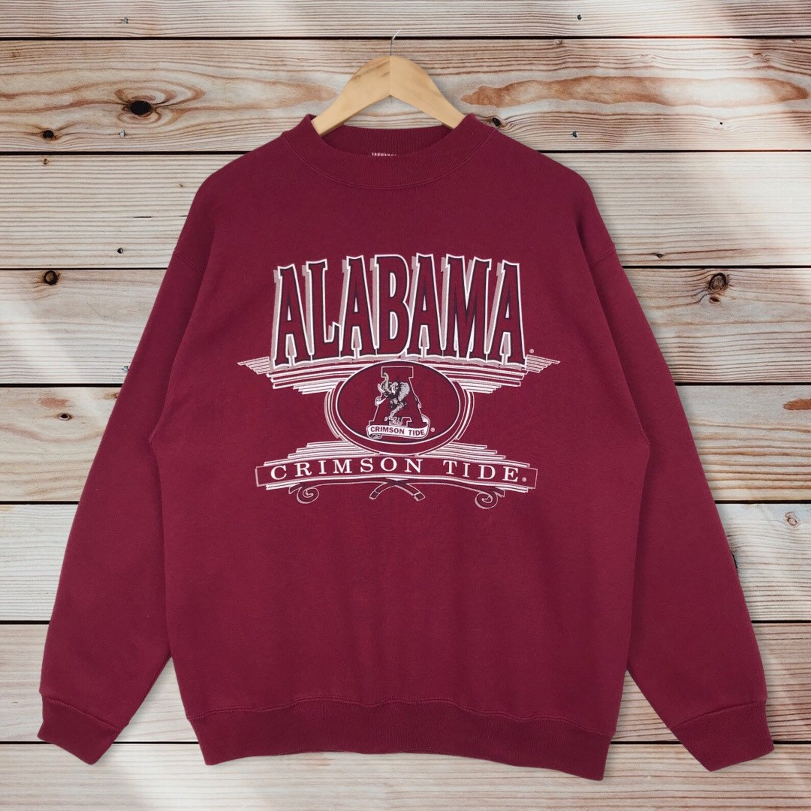 Vintage 90S University Of Alabama Crewneck Sweatshirt Printed Hoodie Shirt Full Size