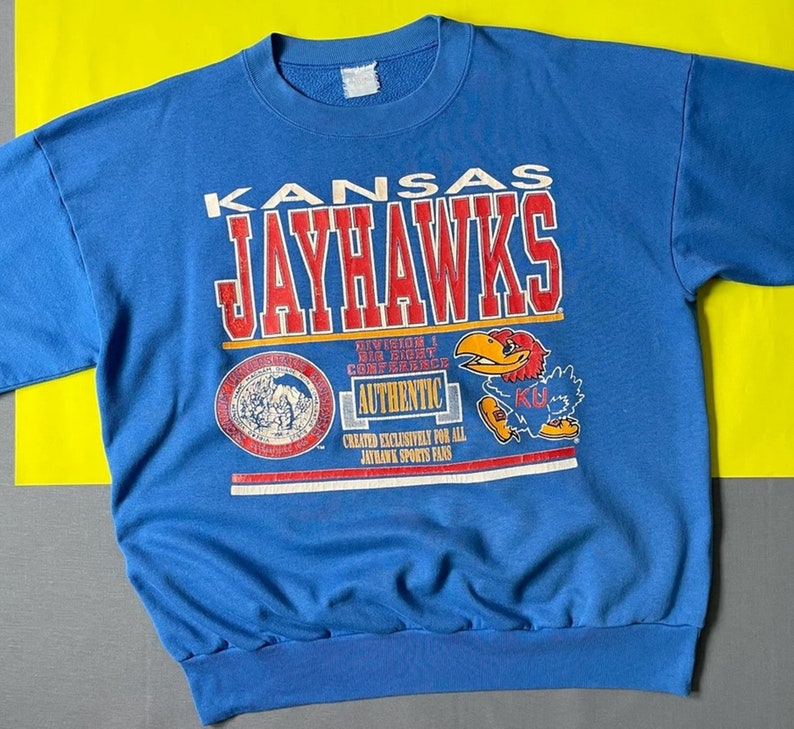 Vintage 90S University Of Kansas Jayhawks Crewneck Sweatshirt, Kansas Jayhawks Shirt - Image 2
