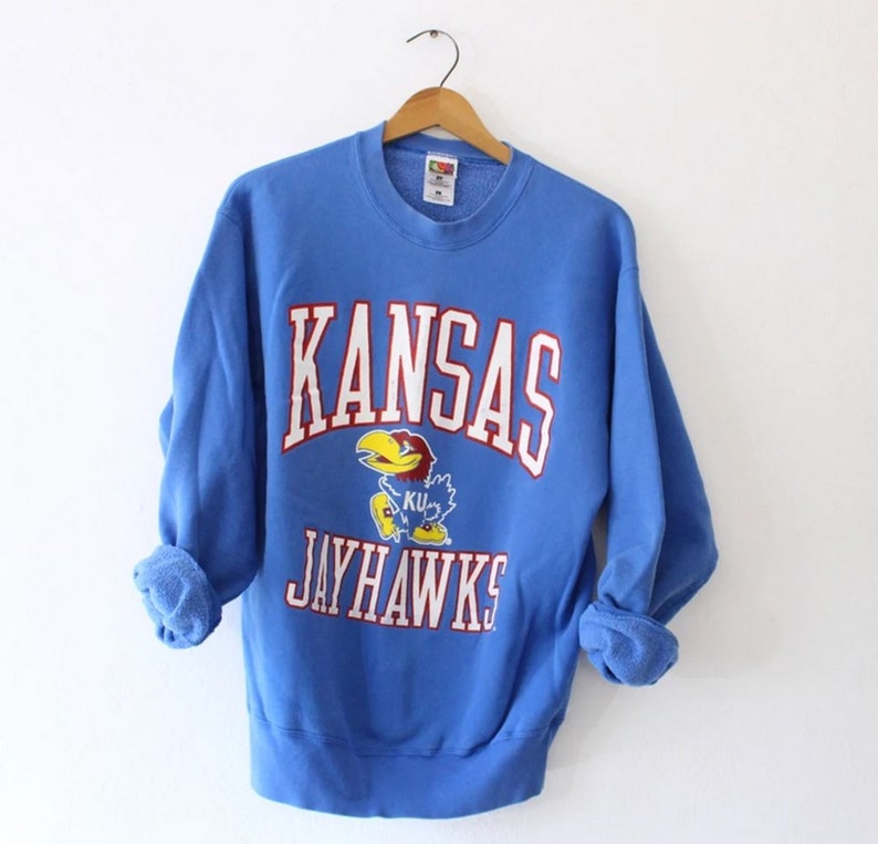 Vintage 90S University Of Kansas Jayhawks Sweatshirt, Kansas Jayhawks Hoodie
