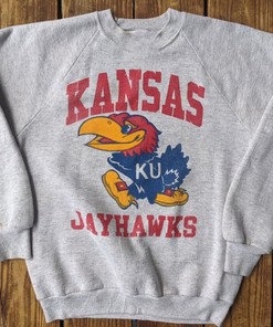 Vintage 90S University Of Kansas Jayhawks Sweatshirt, Kansas Jayhawks Shirt