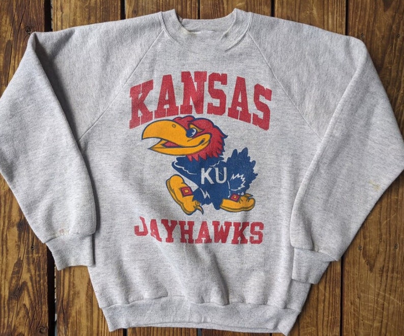 Vintage 90S University Of Kansas Jayhawks Sweatshirt, Kansas Jayhawks Shirt