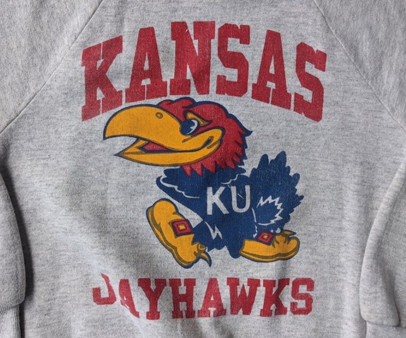 Vintage 90S University Of Kansas Jayhawks Sweatshirt, Kansas Jayhawks Shirt - Image 2