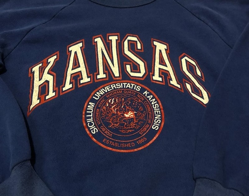 Vintage 90S University Of Kansas Jayhawks Sweatshirt, Kansas Jayhawks Shirt Gift For Her, Gift For Him - Image 2