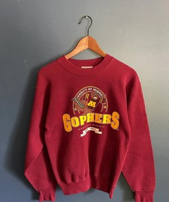 Vintage 90’S University Of Minnesota Golden Gophers Crewneck Sweatshirt,Hoodie Gifs For Ncaa Fans